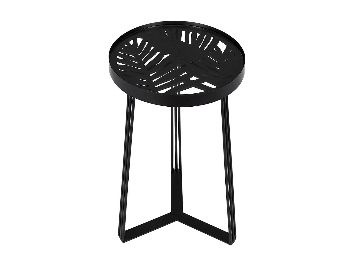 SOVA - Tables Gigognes Noires Motif Feuilles