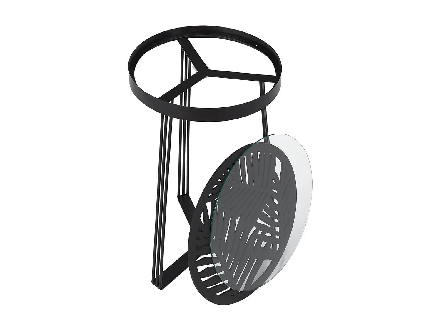 SOVA - Tables Gigognes Noires Motif Feuilles