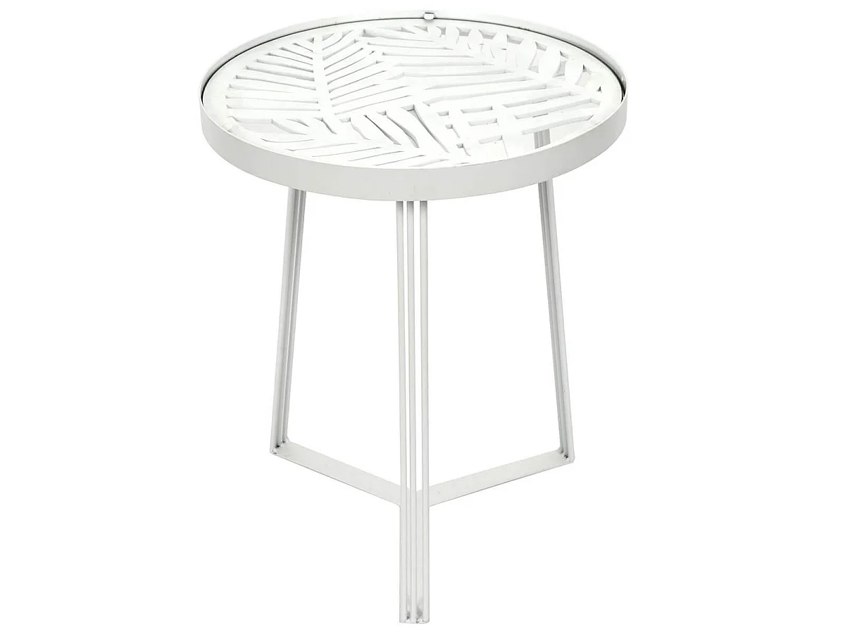 SOVA - Tables Gigognes Blanches Motif Feuilles
