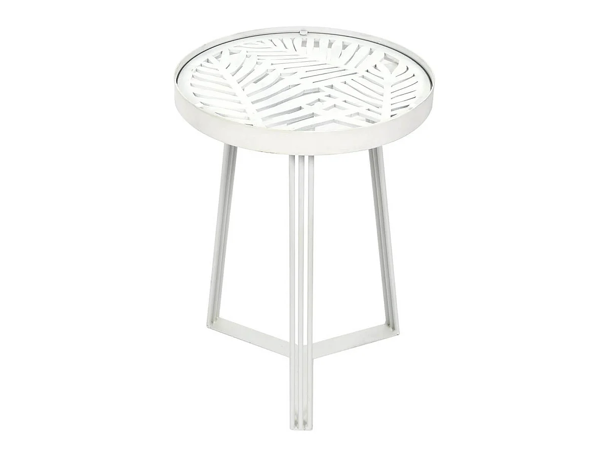 SOVA - Tables Gigognes Blanches Motif Feuilles