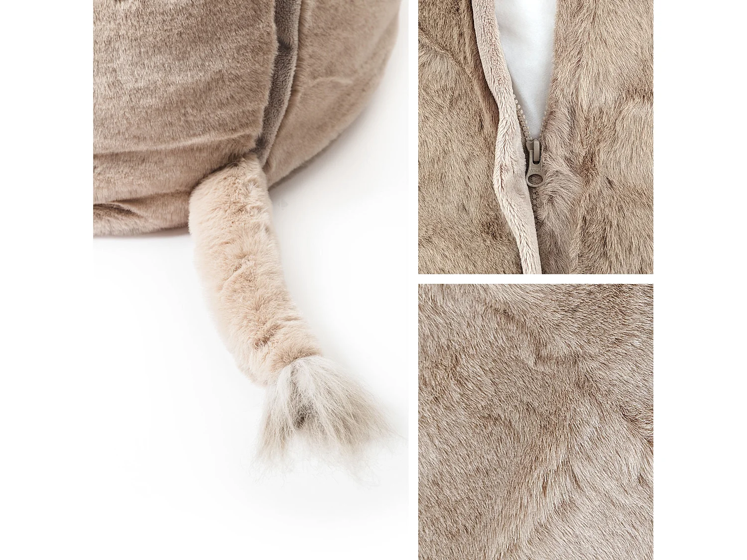 Pouf en peluche Éléphant George avec remplissage