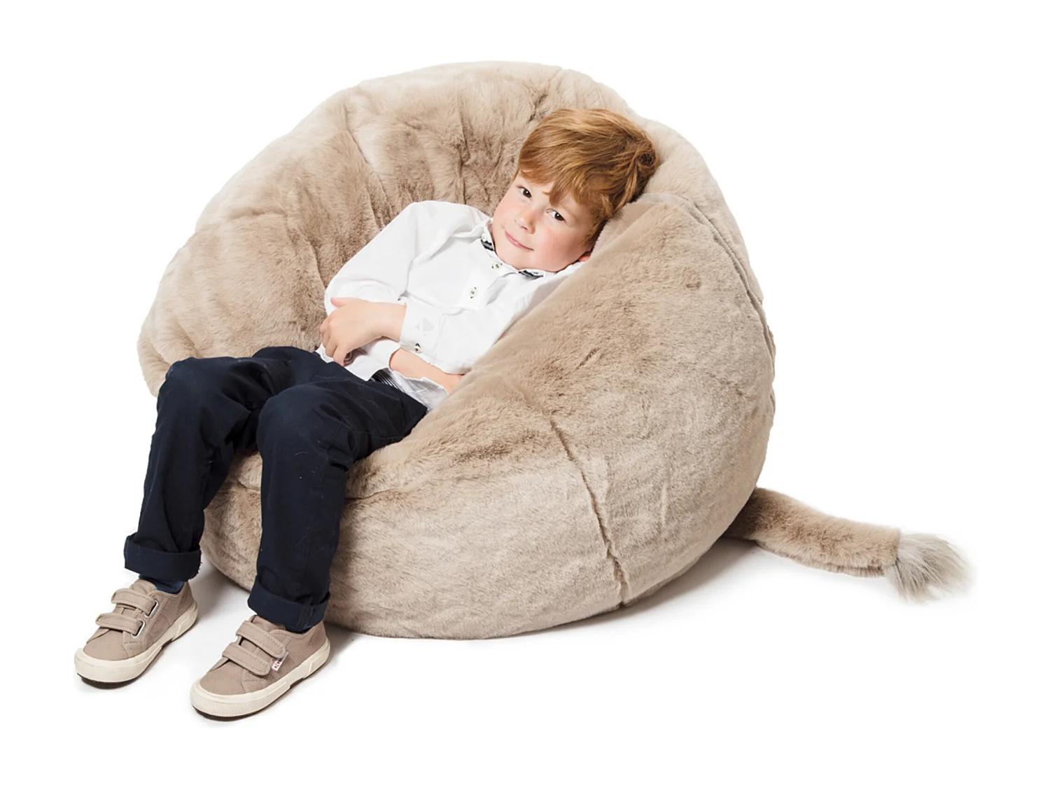 Pouf en peluche Éléphant George avec remplissage