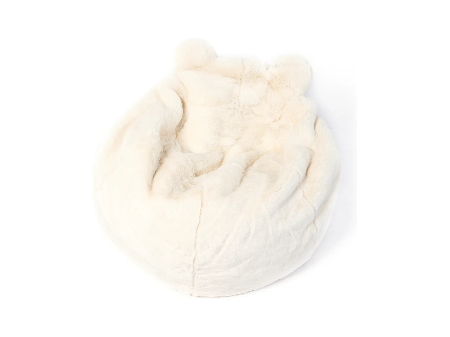 Pouf en peluche Ours Blanc Basile avec remplissage