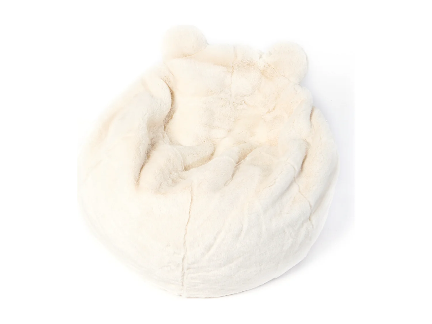 Pouf en peluche Ours Blanc Basile avec remplissage