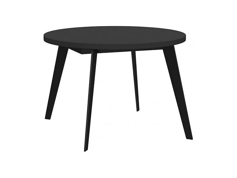 Table ronde extensible 110 à 155 cm noir pieds métal - VANESSA