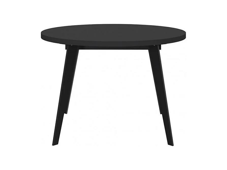 Table ronde extensible 110 à 155 cm noir pieds métal - VANESSA