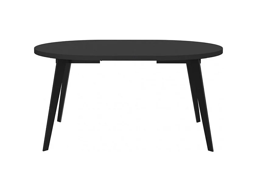 Table ronde extensible 110 à 155 cm noir pieds métal - VANESSA