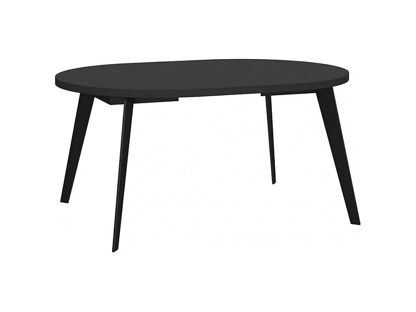 Table ronde extensible 110 à 155 cm noir pieds métal - VANESSA