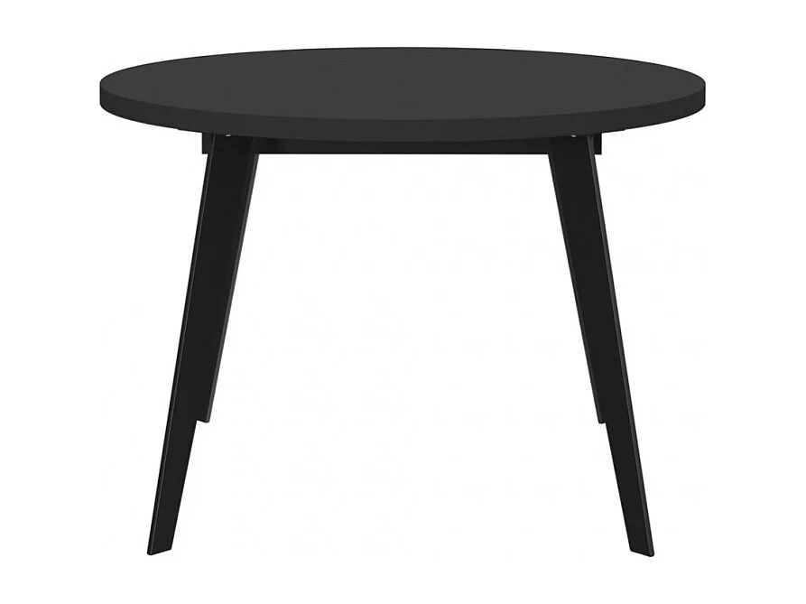 Table ronde extensible 110 à 155 cm noir pieds métal - VANESSA