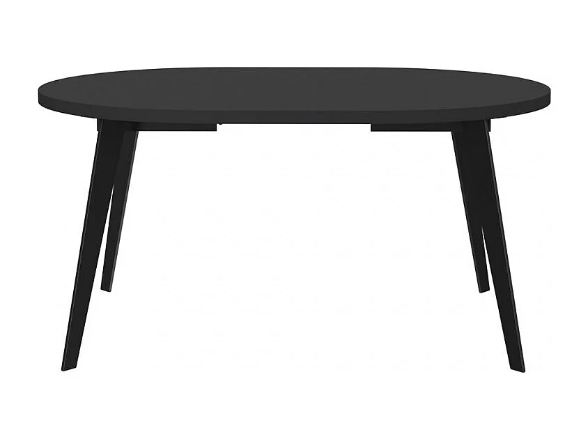 Table ronde extensible 110 à 155 cm noir pieds métal - VANESSA