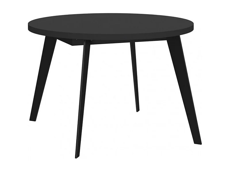 Table ronde extensible 110 à 155 cm noir pieds métal - VANESSA