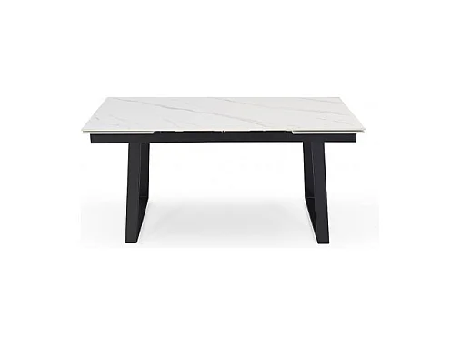 Table extensible 160/240 cm céramique blanc marbré pied luge - NEVADA 02