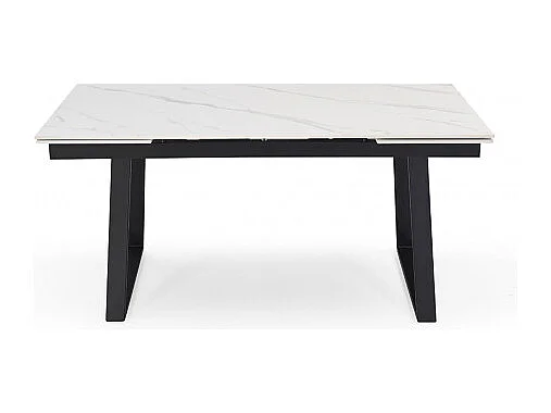 Table extensible 160/240 cm céramique blanc marbré pied luge - NEVADA 02