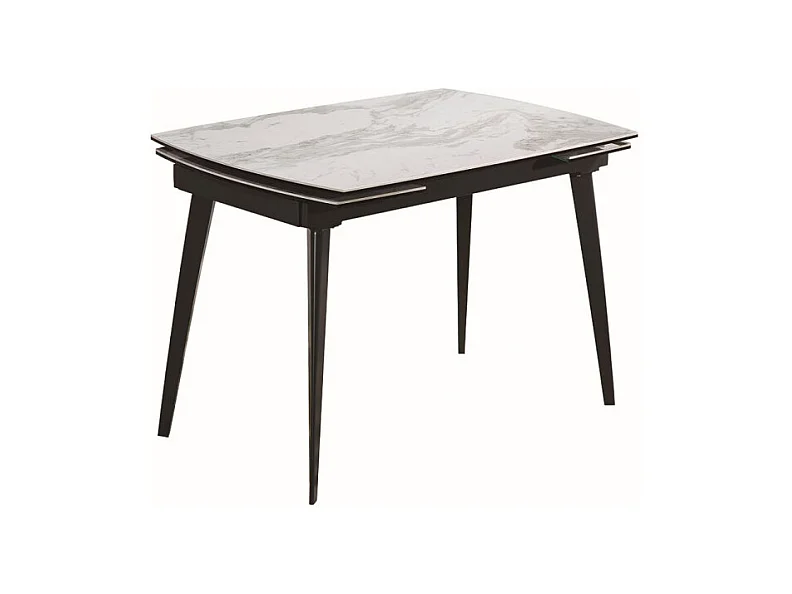 Table extensible 120 à 179 cm céramique blanc marbré - FLORIDA