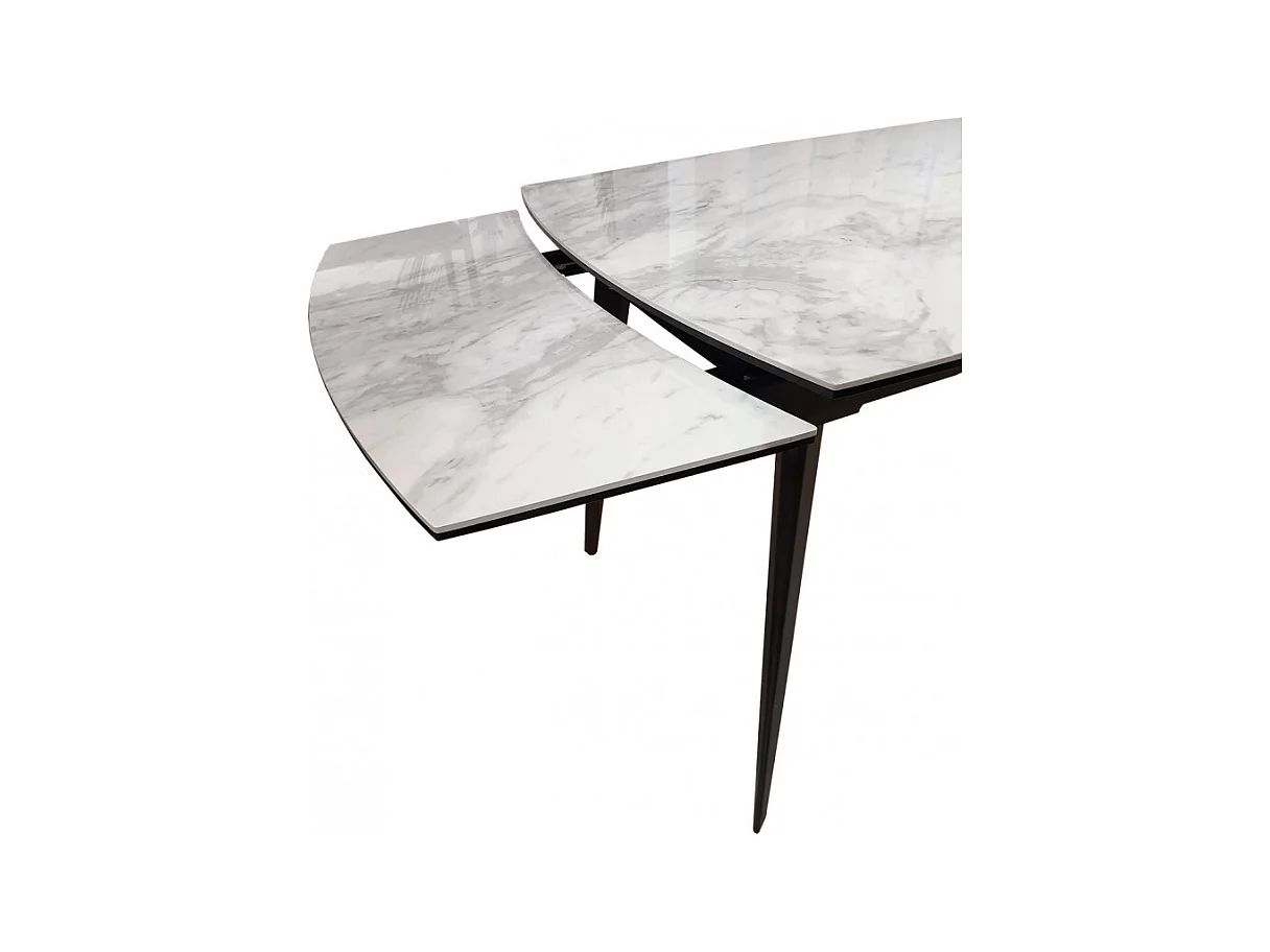 Table extensible 120 à 179 cm céramique blanc marbré - FLORIDA