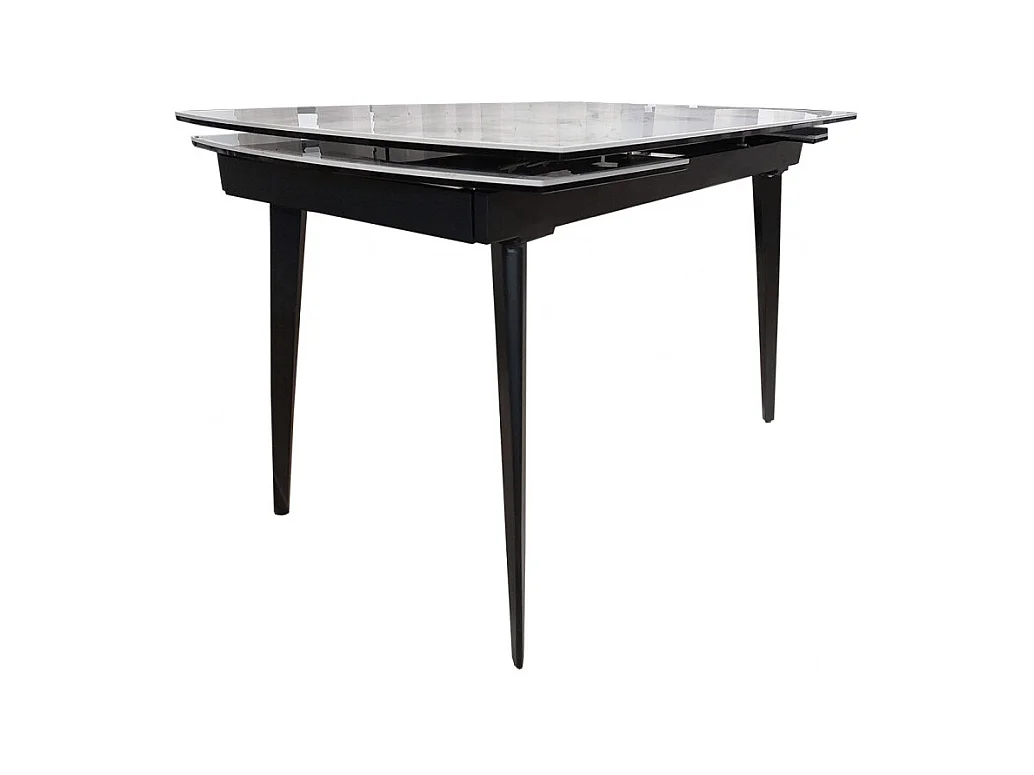 Table extensible 120 à 179 cm céramique blanc marbré - FLORIDA