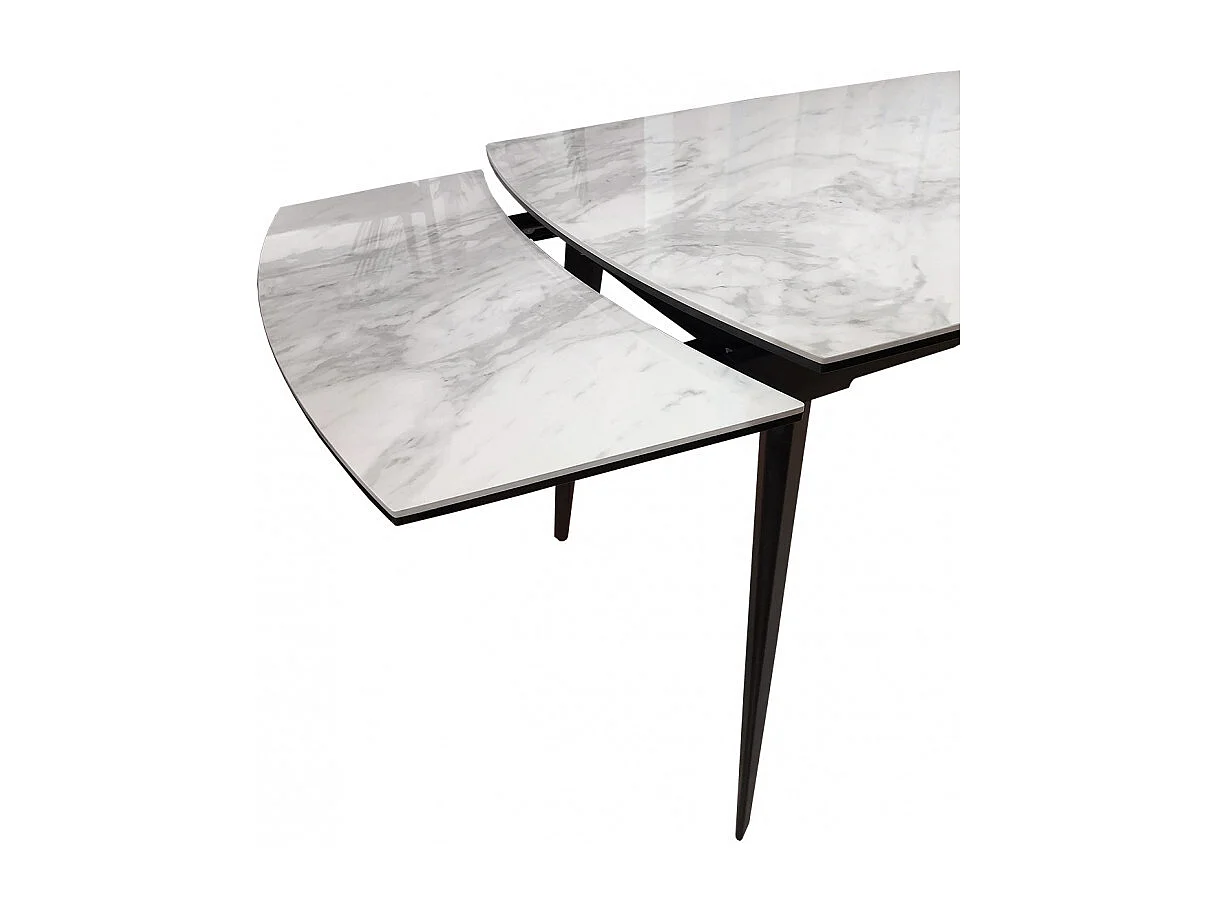 Table extensible 120 à 179 cm céramique blanc marbré - FLORIDA