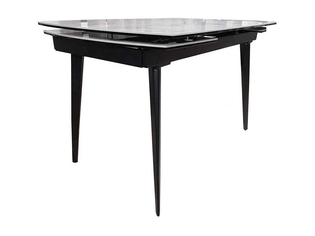 Table extensible 120 à 179 cm céramique blanc marbré - FLORIDA