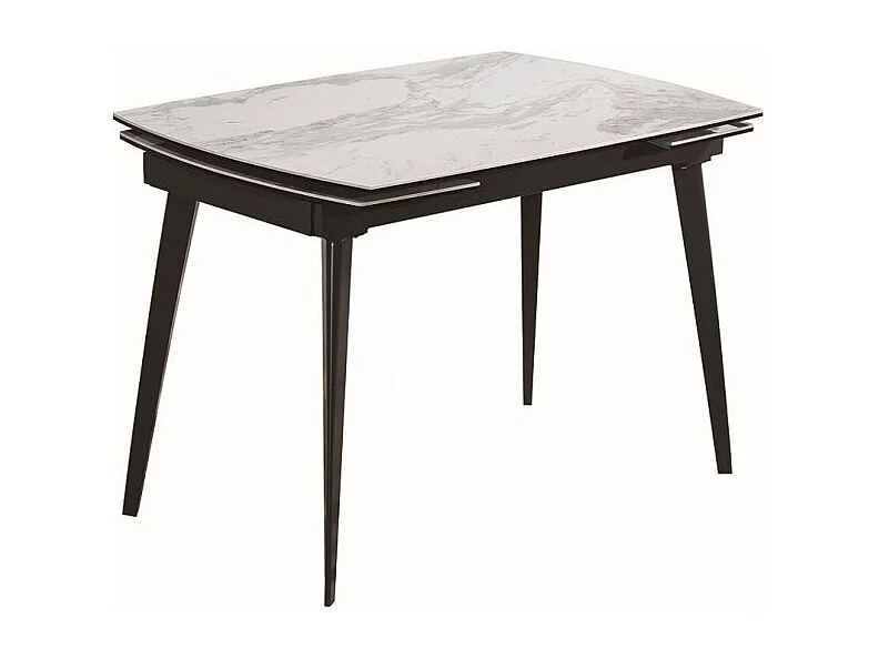 Table extensible 120 à 179 cm céramique blanc marbré - FLORIDA