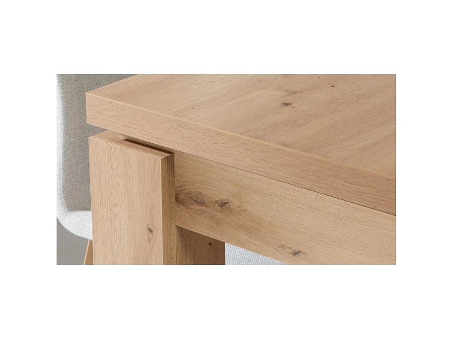 Table de repas extensible 160 à 207 cm décor bois clair - ALIA