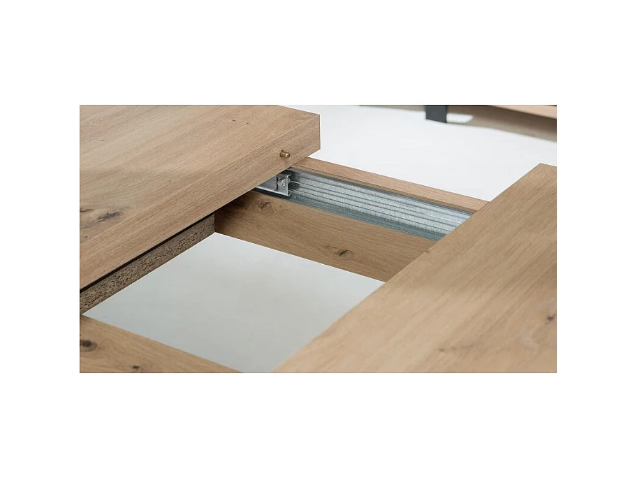 Table de repas extensible 160 à 207 cm décor bois clair - ALIA