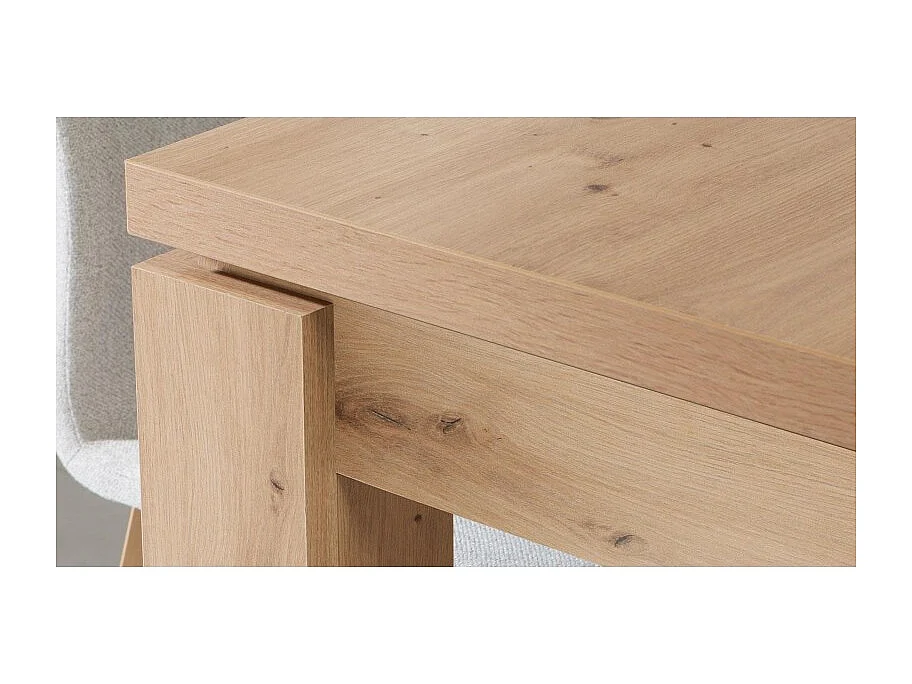 Table de repas extensible 160 à 207 cm décor bois clair - ALIA