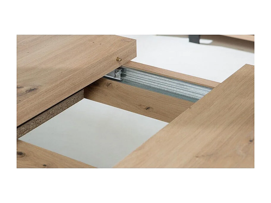 Table de repas extensible 160 à 207 cm décor bois clair - ALIA