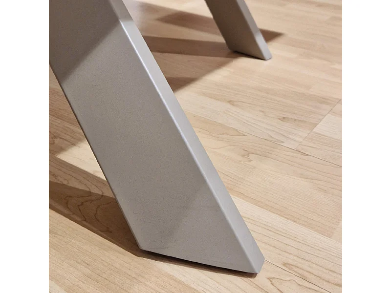 Table de repas extensible 160 à 240 cm taupe en verre - CASSANDRA