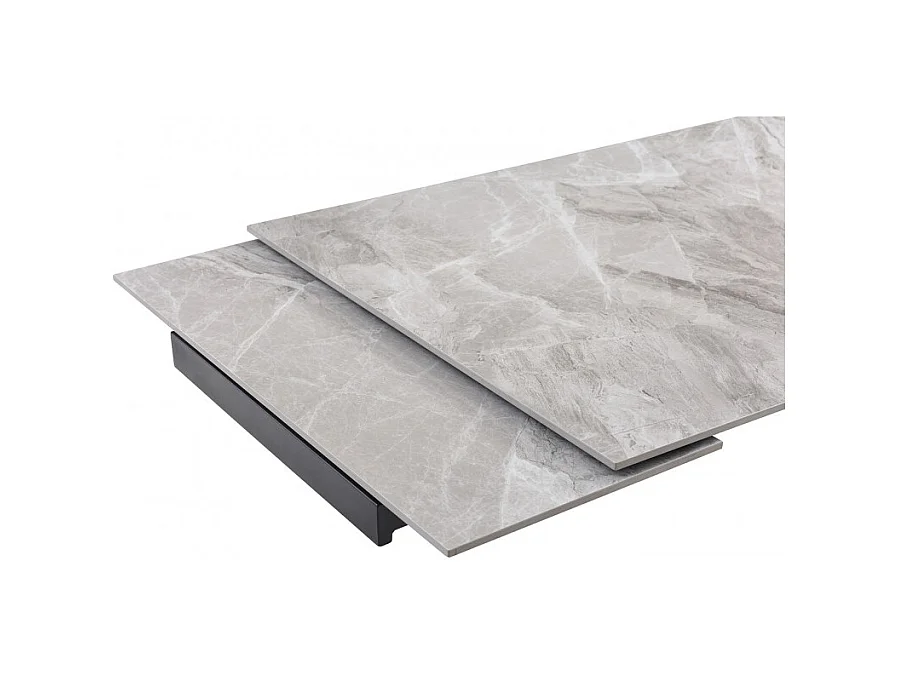 Table extensible 160/240 cm céramique gris marbré pied torsadé - DAKOTA 05