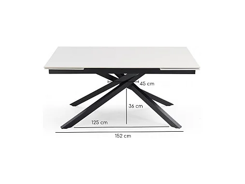 Table extensible 160/240 cm céramique gris marbré pied torsadé - DAKOTA 05