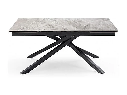 Table extensible 160/240 cm céramique gris marbré pied torsadé - DAKOTA 05