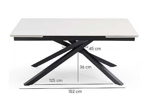 Table extensible 160/240 cm céramique gris marbré pied torsadé - DAKOTA 05