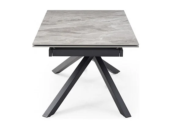 Table extensible 160/240 cm céramique gris marbré pied torsadé - DAKOTA 05