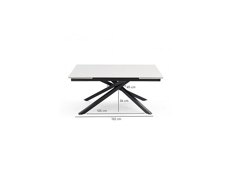 Table extensible 160/240 cm céramique gris marbré pied torsadé - DAKOTA 05
