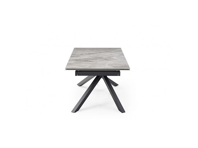 Table extensible 160/240 cm céramique gris marbré pied torsadé - DAKOTA 05