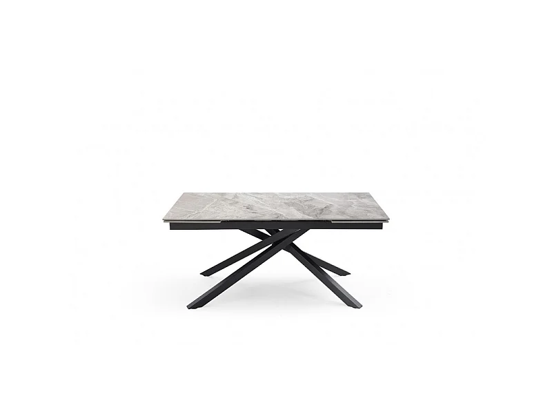 Table extensible 160/240 cm céramique gris marbré pied torsadé - DAKOTA 05