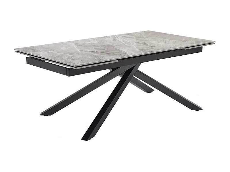 Table extensible 160/240 cm céramique gris marbré pied torsadé - DAKOTA 05
