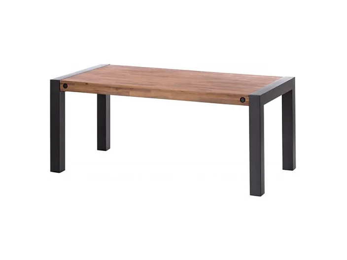 Table extensible 200 à 250 cm en bois d'acacia et métal - WORKSHOP