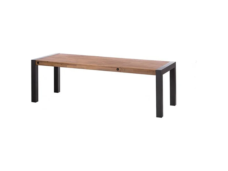 Table extensible 200 à 250 cm en bois d'acacia et métal - WORKSHOP