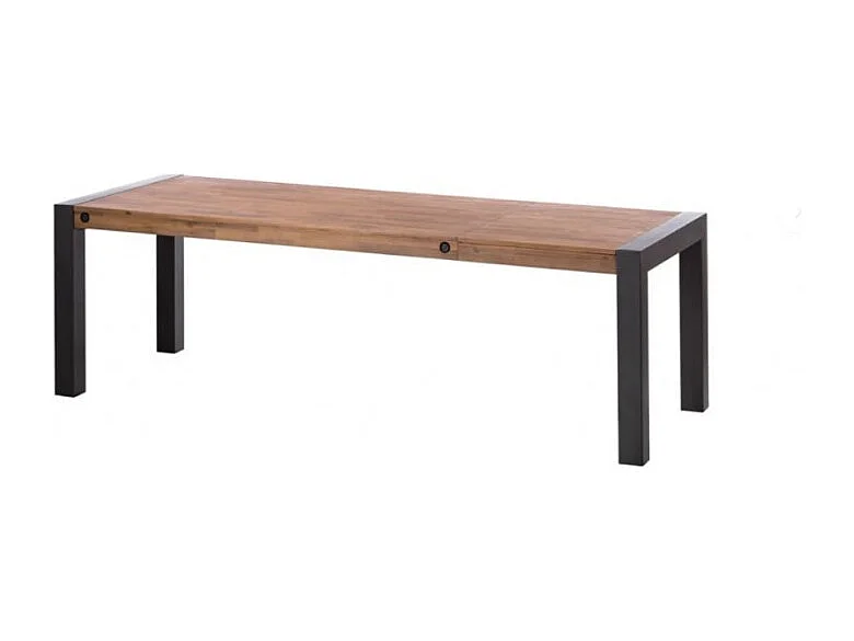 Table extensible 200 à 250 cm en bois d'acacia et métal - WORKSHOP
