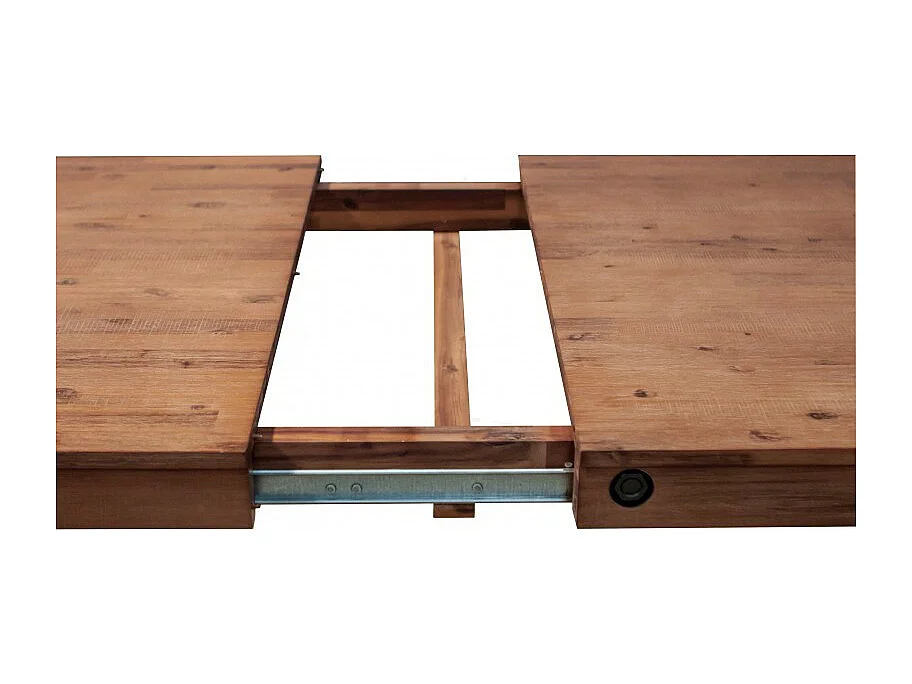 Table extensible 200 à 250 cm en bois d'acacia et métal - WORKSHOP