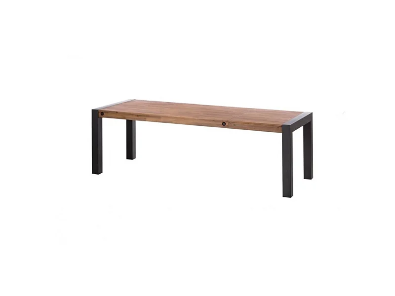Table extensible 200 à 250 cm en bois d'acacia et métal - WORKSHOP
