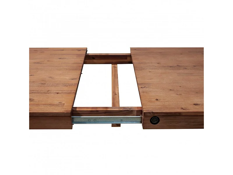 Table extensible 200 à 250 cm en bois d'acacia et métal - WORKSHOP