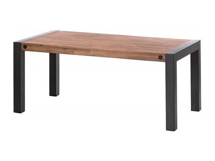 Table extensible 200 à 250 cm en bois d'acacia et métal - WORKSHOP
