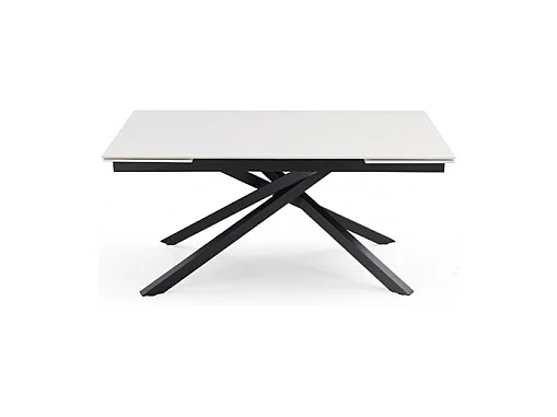 Table extensible 160/240 cm céramique blanc pied torsadé - OREGON 05