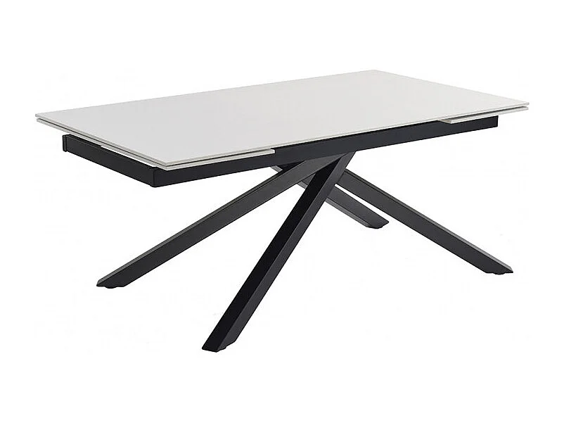 Table extensible 160/240 cm céramique blanc pied torsadé - OREGON 05