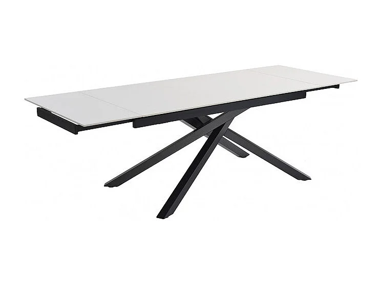 Table extensible 160/240 cm céramique blanc pied torsadé - OREGON 05