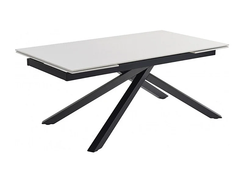 Table extensible 160/240 cm céramique blanc pied torsadé - OREGON 05