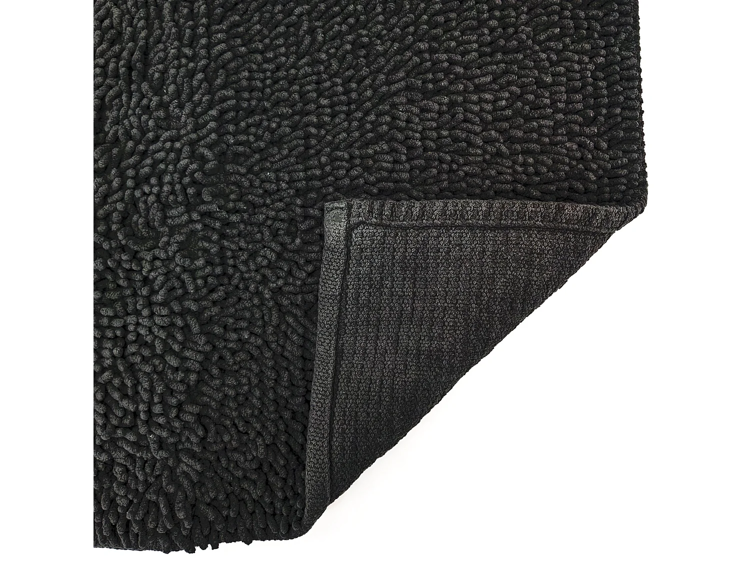 Tapis de bain 50x80 cm CHENILLE Noir 1800 g/m2