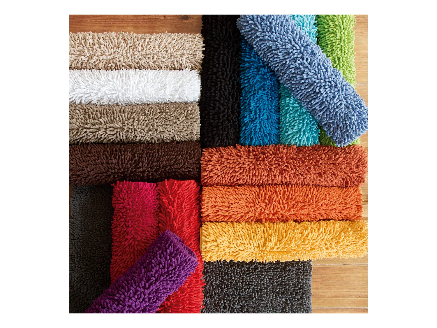 Tapis de bain 50x80 cm CHENILLE Orange Terracotta 1800 g/m2